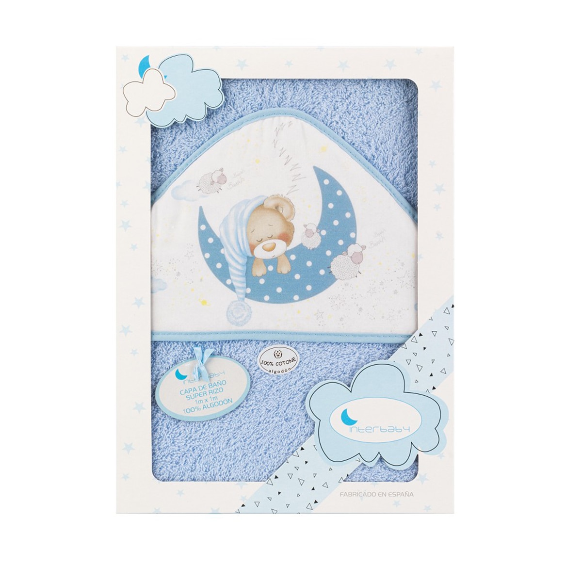 Capa de Baño Interbaby Bear Sleeping azul Azul-3