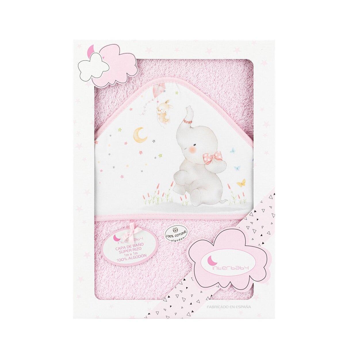 Capa de Baño Interbaby Elefante rosa Rosa-3