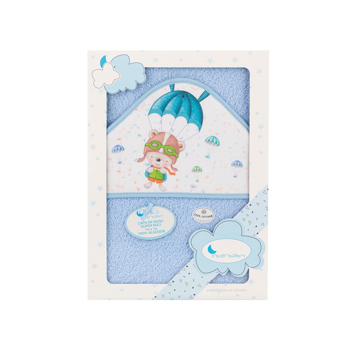 Capa de Baño Interbaby Oso Paracaídas azul Azul-3