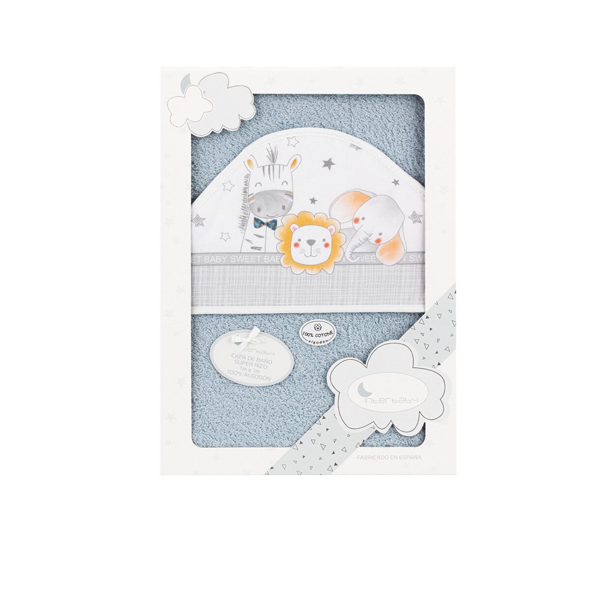 Capa de Baño Interbaby Animalitos gris Gris-3