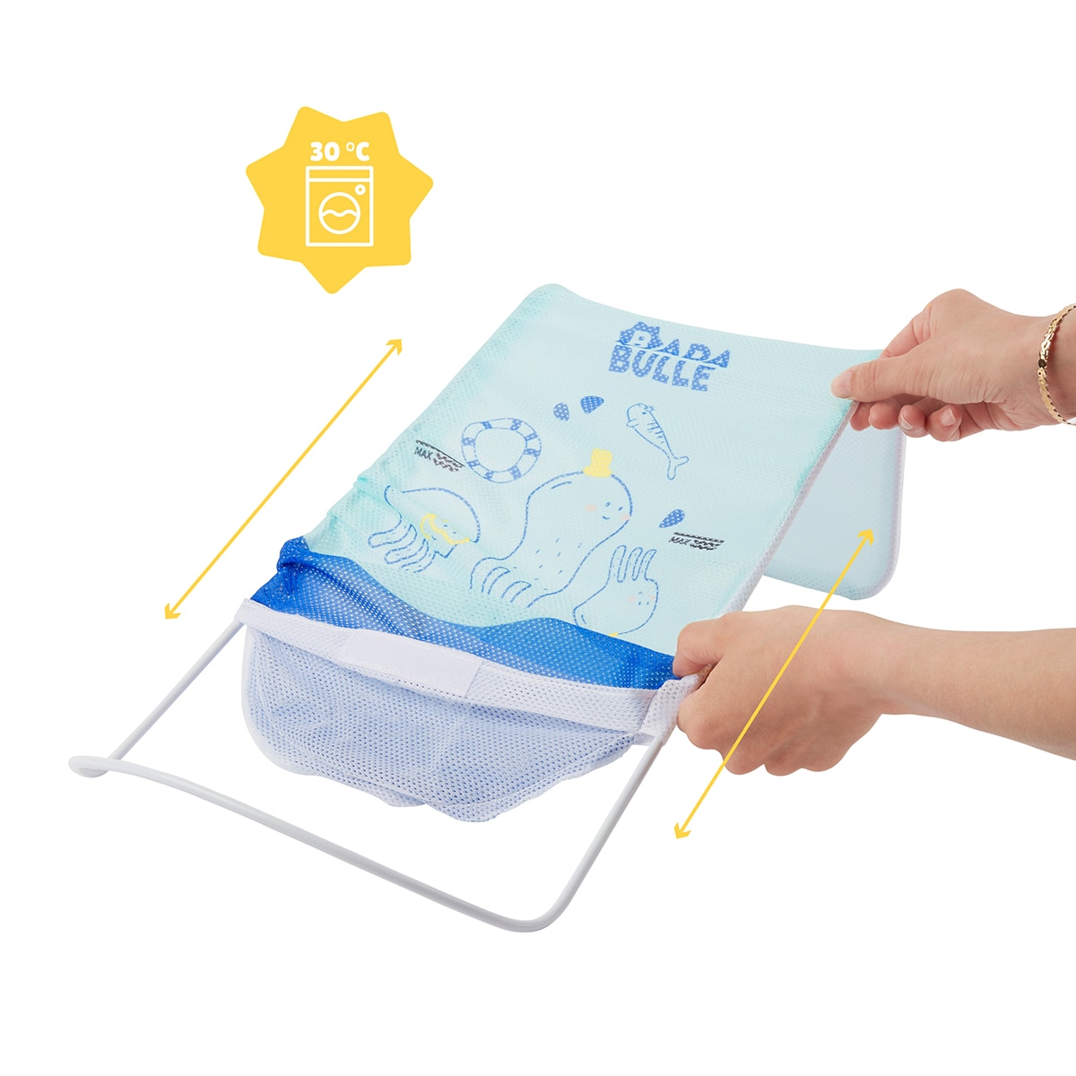 Hamaca de baño ergonómica Badabulle blanco/azul Blanco / Azul-2