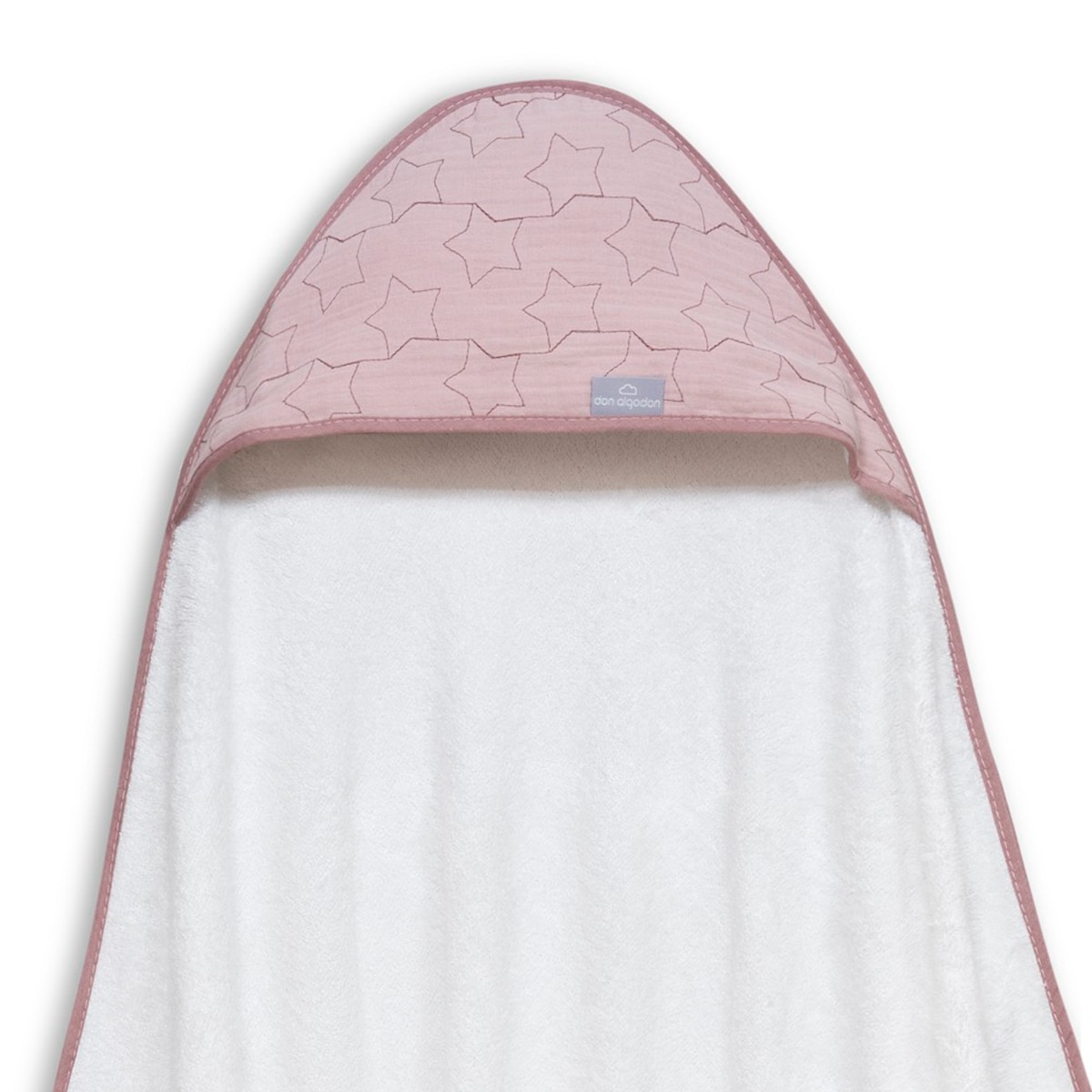 Capa de baño bambú estrellas Rosa-2