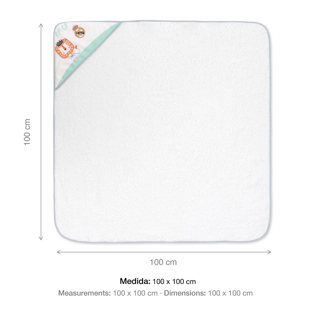 Capa de baño 1x1 real madrid leon escudo Blanco-4