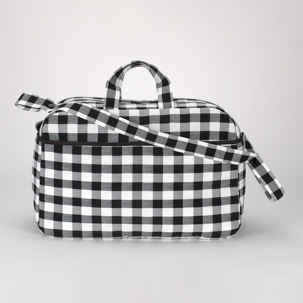 Bolso de maternidad cuadro vichy Negro / Blanco Negro-1