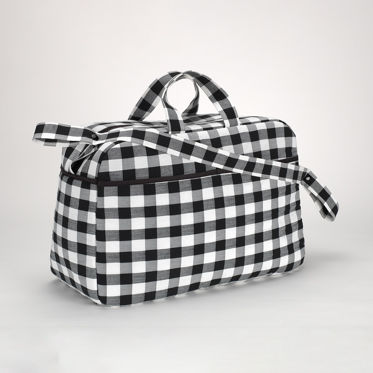 Bolso de maternidad cuadro vichy Negro / Blanco Negro-2