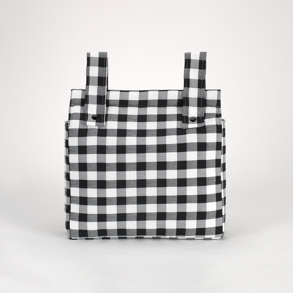 Bolso panera cuadro vichy Negro / Blanco Negro-1