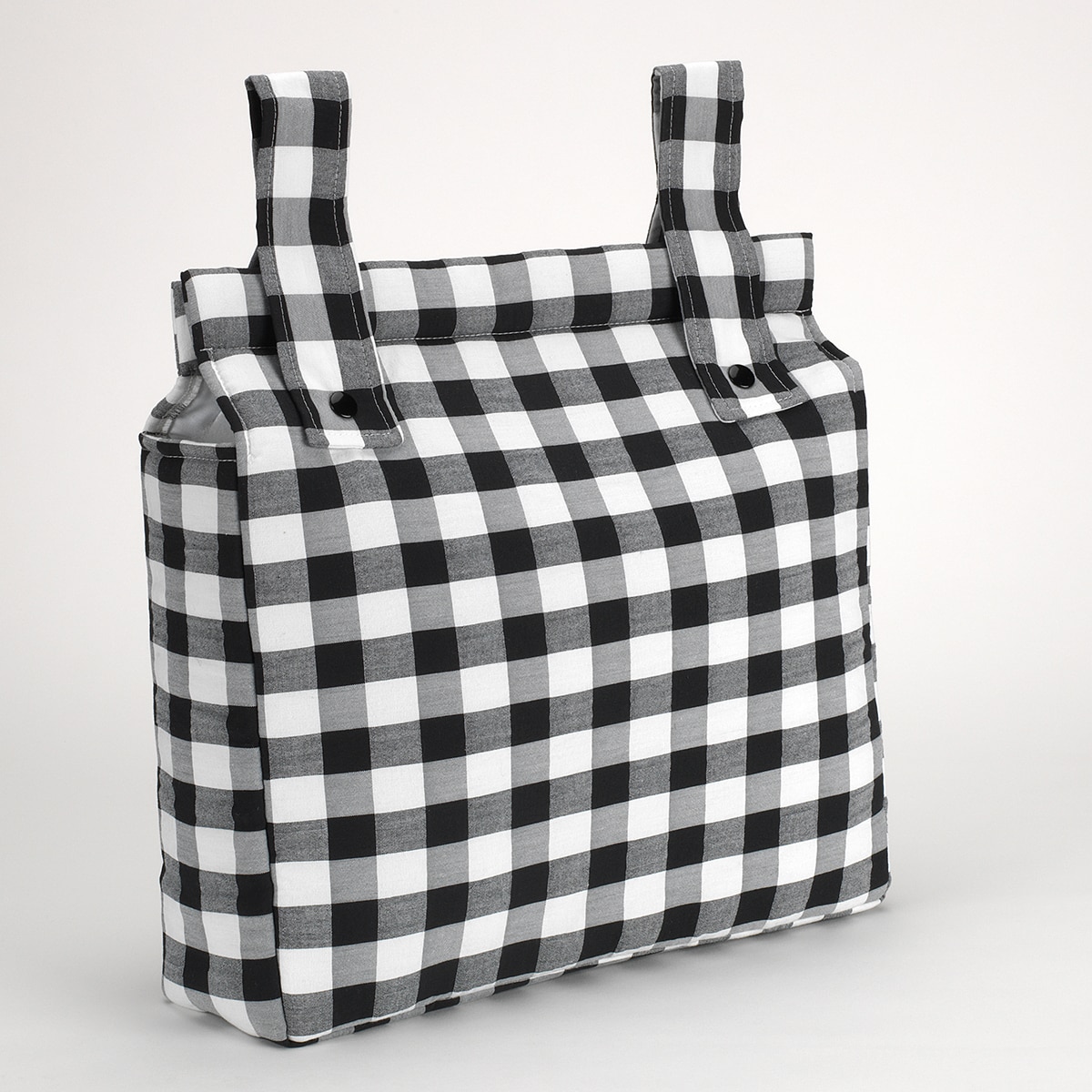 Bolso panera cuadro vichy Negro / Blanco Negro-2