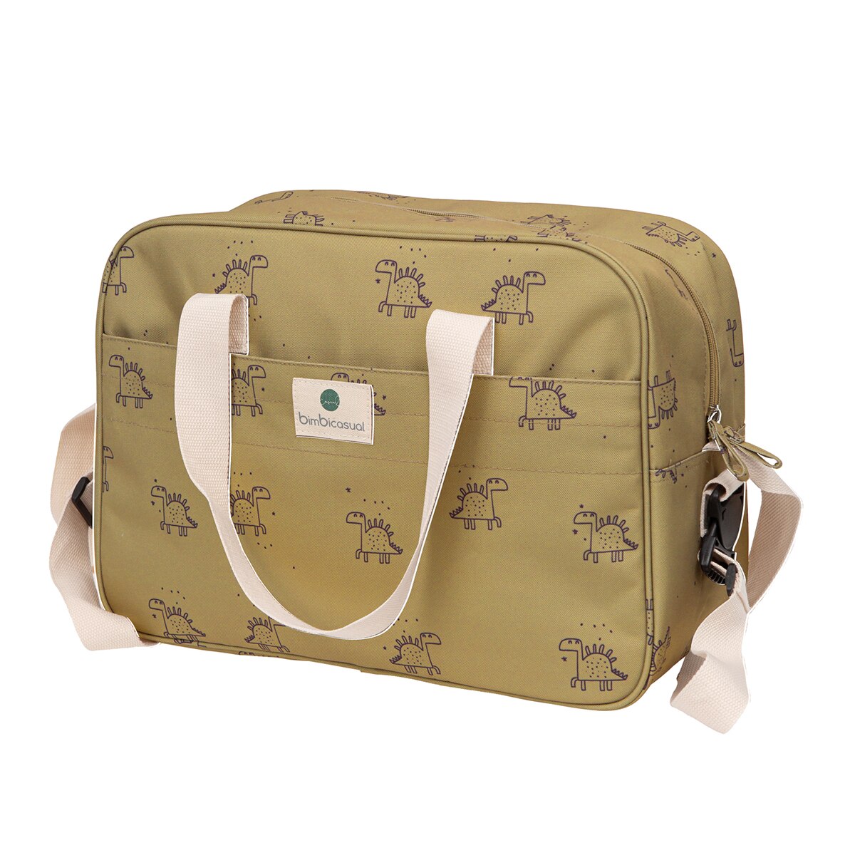 Bolso cambiador bimbicasual jurásico 100% poliéster Verde-1