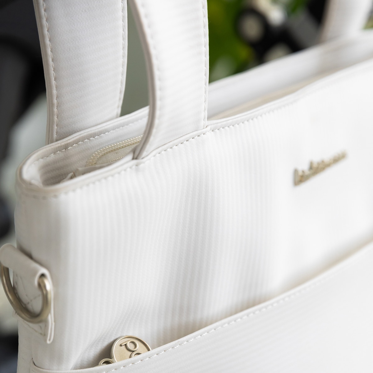Talega cambiador bimbiclass eco piel rayas interior: 100% poliéster Blanco-2