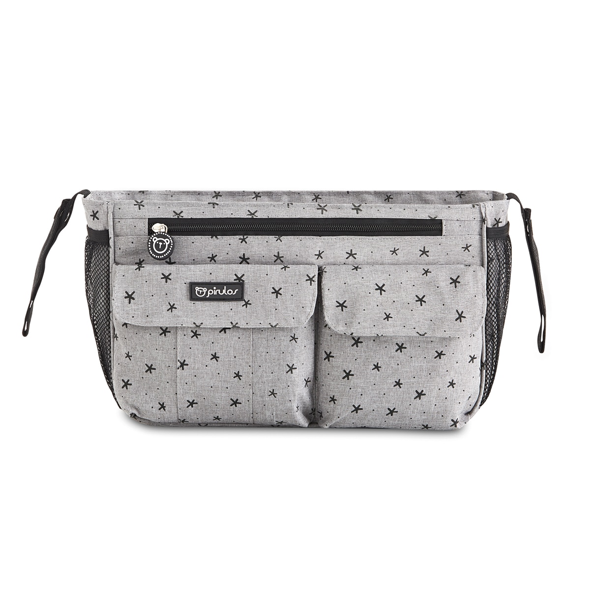 Bolso organizador complementos stars 100% algodón Gris-1
