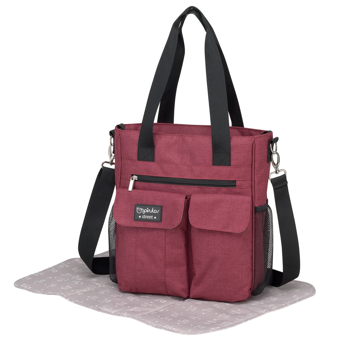Bolso microf.carry camb. liquidación dénim 100% algodón Burdeos-1