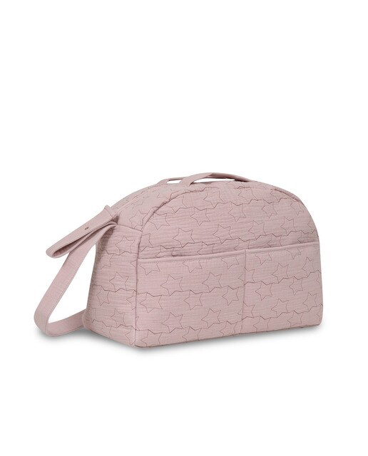 Bolso maternal muselina estrellas Rosa-2