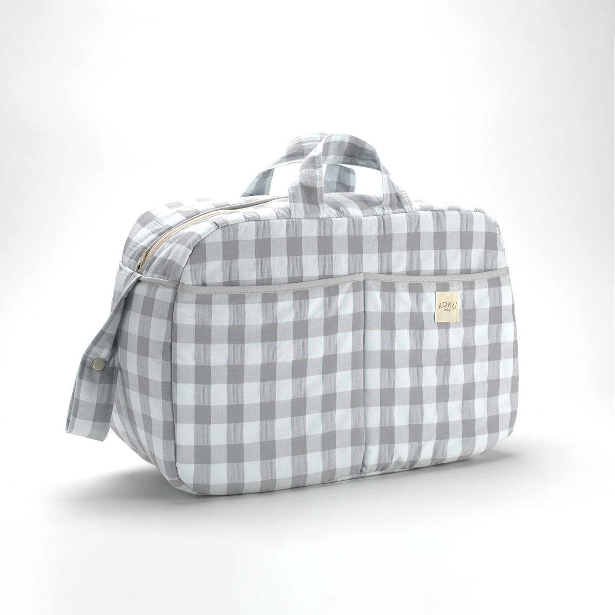 Bolso de maternidad cuadro vichy Gris / Blanco Gris-1