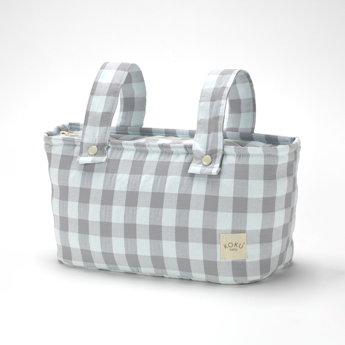 Bolso mini cuadro vichy Gris / Blanco Gris-1