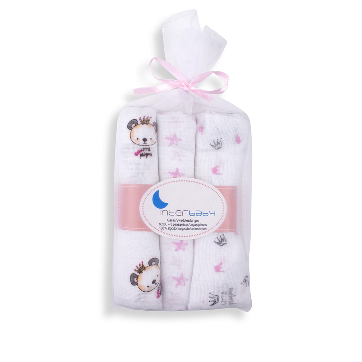 Pack 3 gasas (80x80cm.) rosa Rosa-1