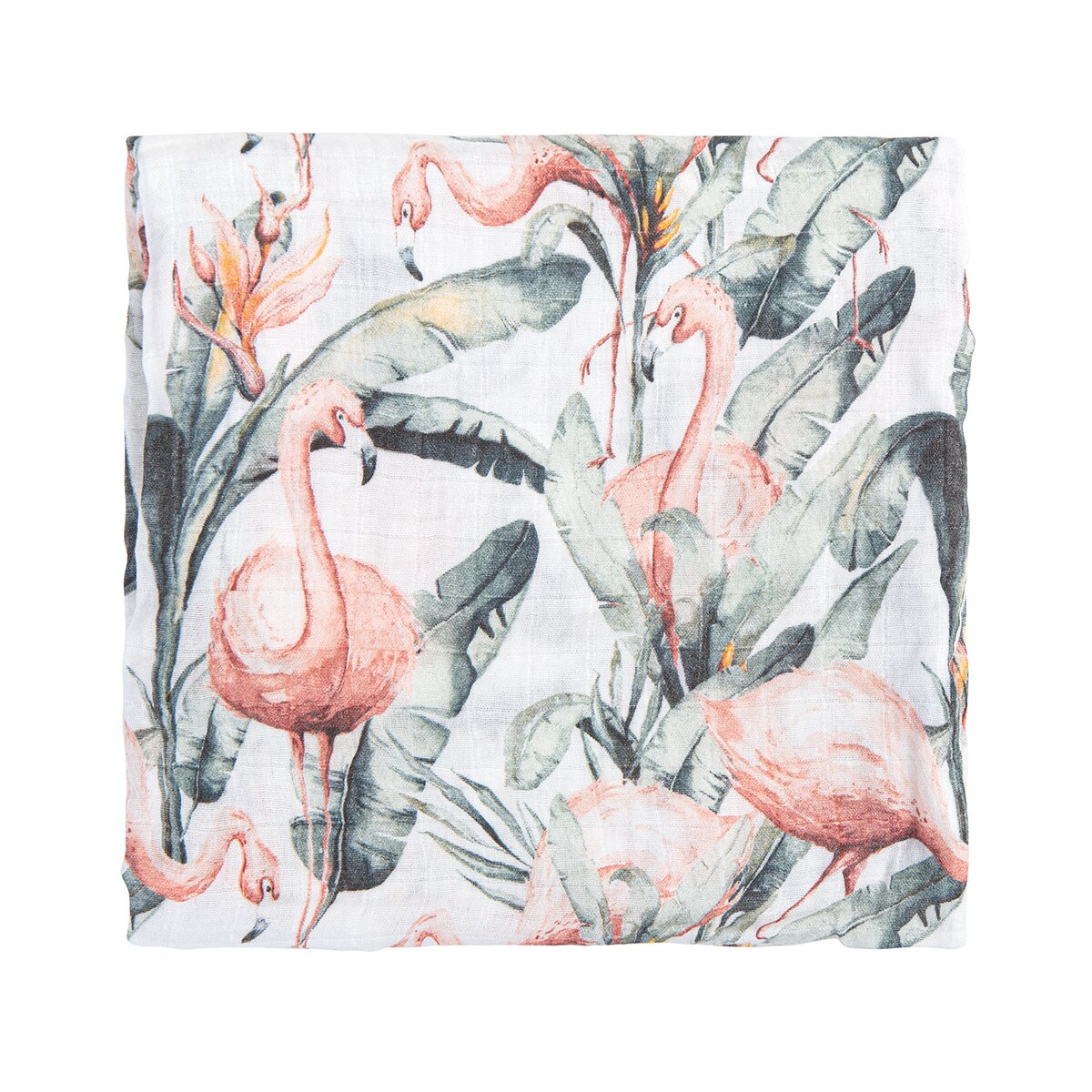 Imagen 0 de Muselina bambú Flamingos  120x120cm