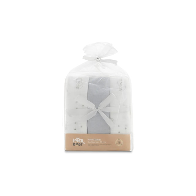 Imagen 0 de Pack de 3 muselinas bambú Bear