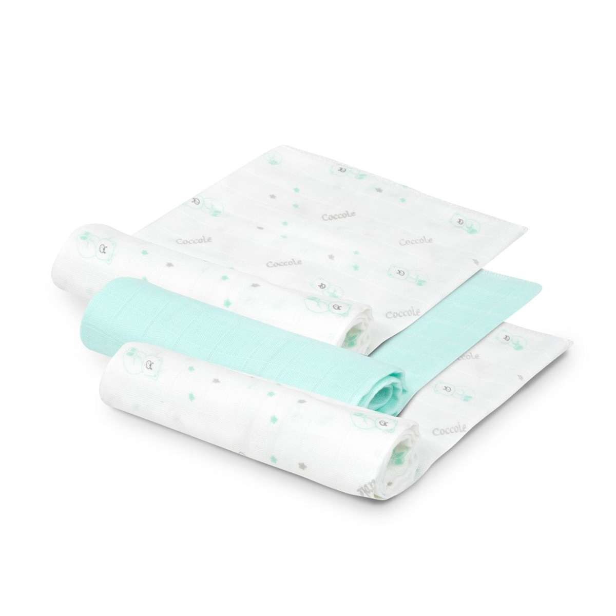 Pack de 3 muselinas bambú Bear Verde-2