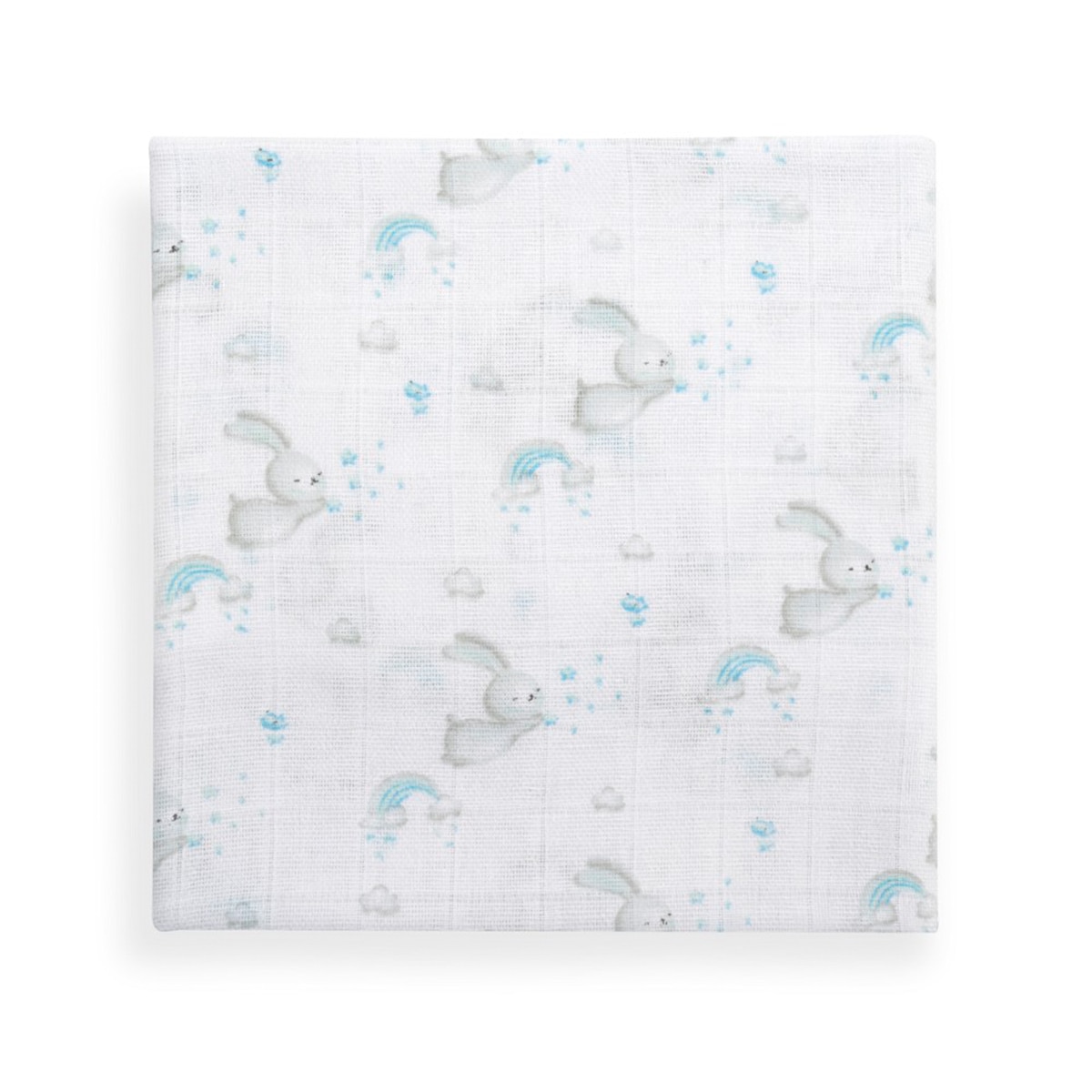 Set de 3 gasas 80X80 conejitos estrellas Azul-3