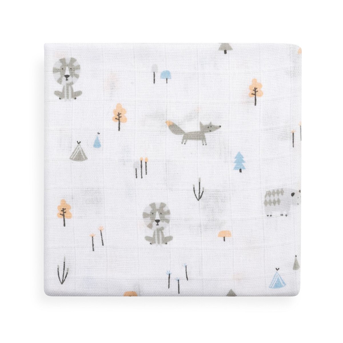 Set de 3 gasas 80X80 forest jungla Azul-3