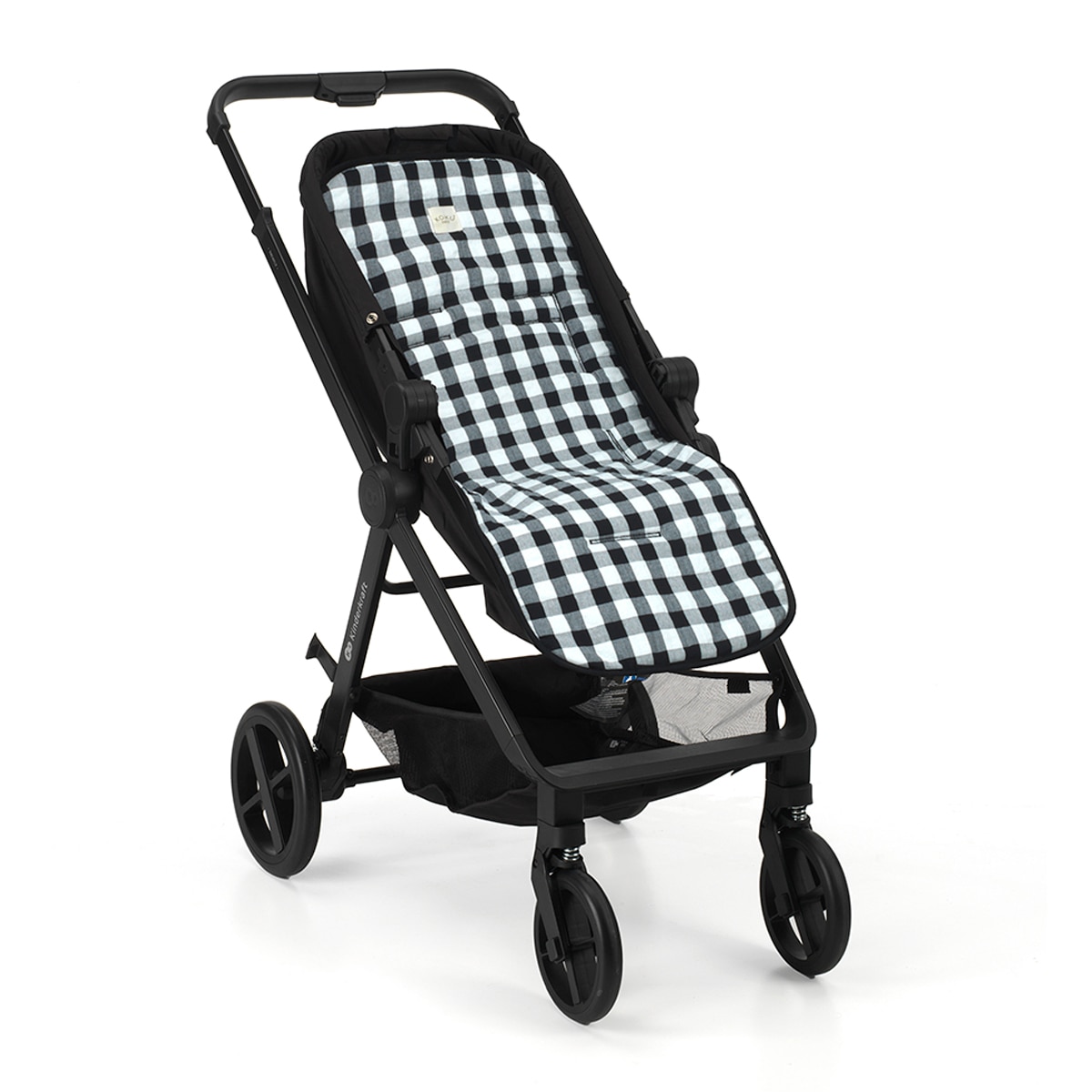 Colchoneta para silla cuadro vichy  Negro / Blanco Negro-1