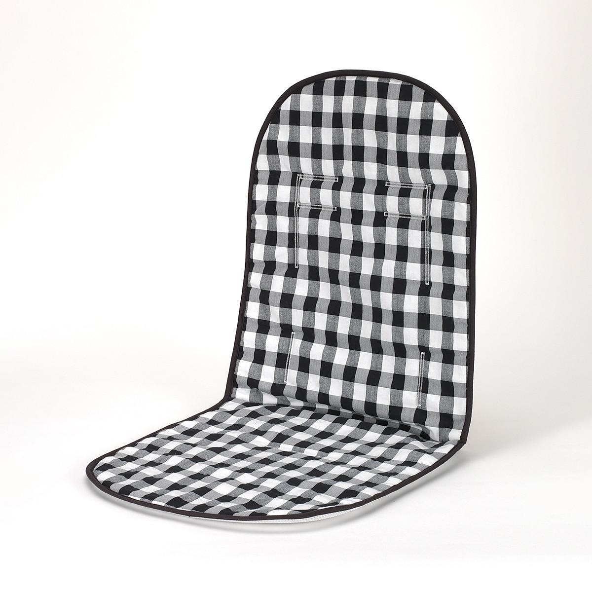 Colchoneta para silla cuadro vichy  Negro / Blanco Negro-2
