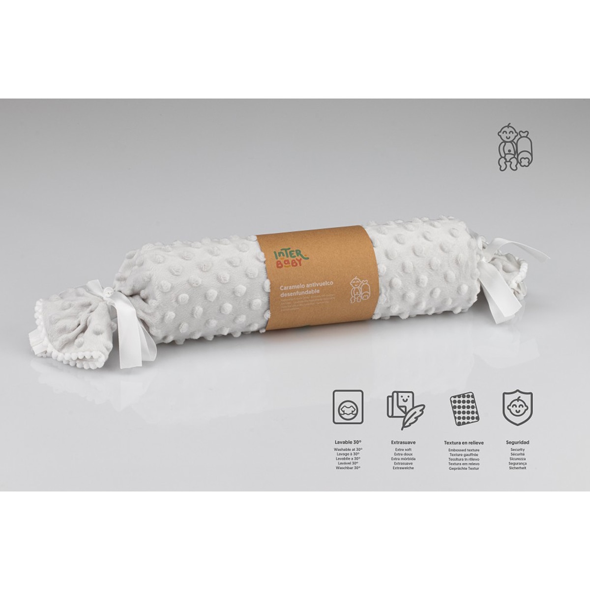 Cojín antivuelco Interbaby burbujas gris Gris-2