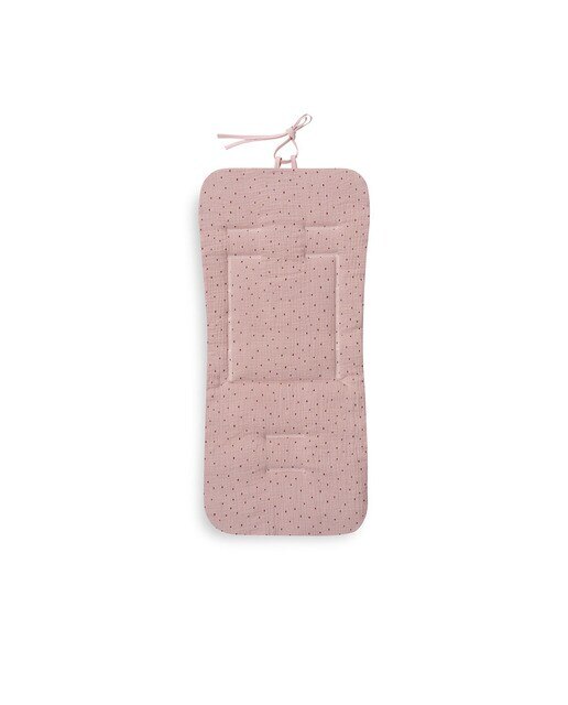 Colchoneta reversible muselina punto+estrella Rosa-1