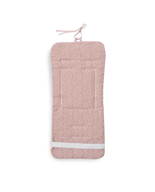 Colchoneta reversible muselina punto+estrella Rosa-2