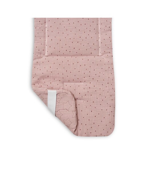 Colchoneta reversible muselina punto+estrella Rosa-4