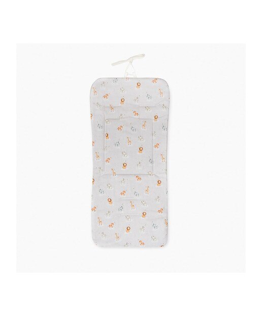 Colchoneta reversible nido abeja+animalitos Negro-1