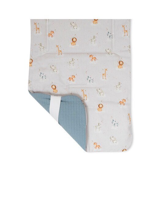 Colchoneta reversible nido abeja+animalitos Negro-4