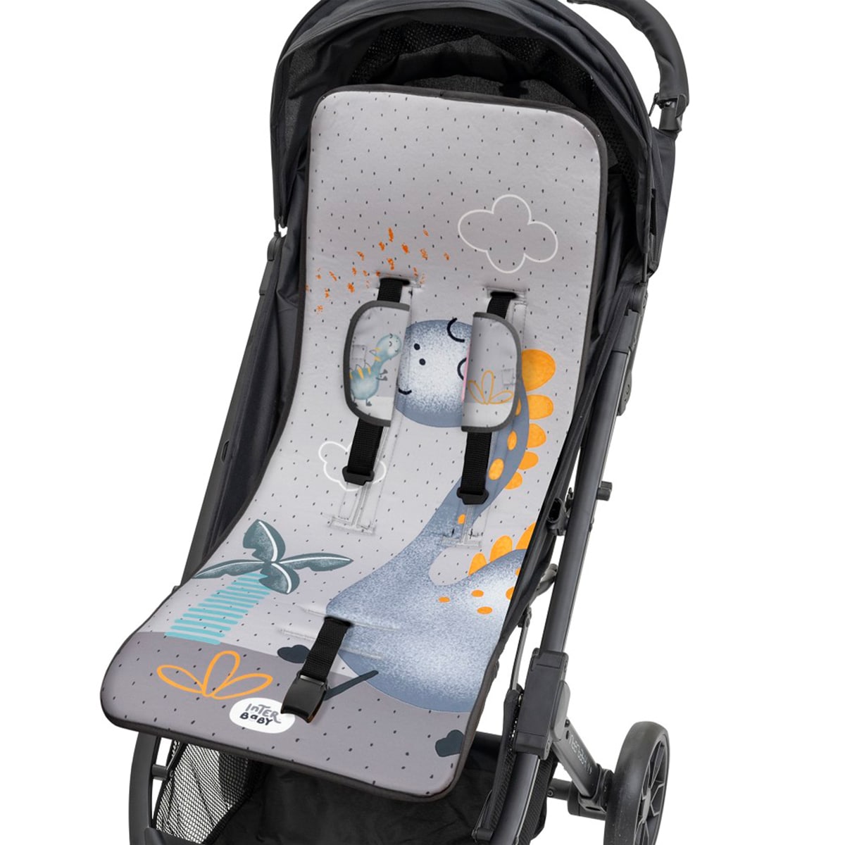 Colchoneta para silla de paseo dino palmera Gris-3