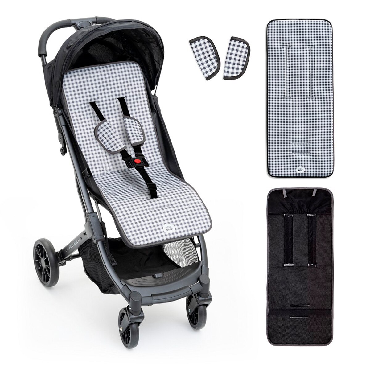 Colchoneta para silla de paseo vichy Gris-1
