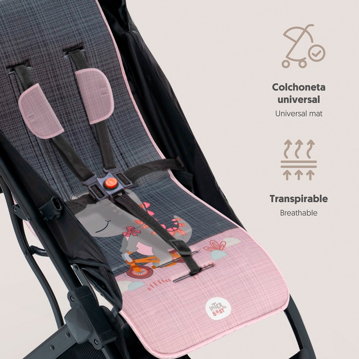 Colchoneta para silla de paseo dina Gris-5