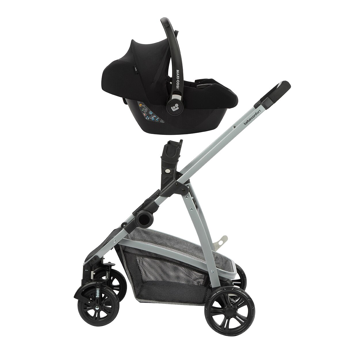 Cochecito convertible de 1ª edad Hello 2 en 1 pram (cochecito/capazo), 0m+, <22 Kg, color Black Chic Gris-8
