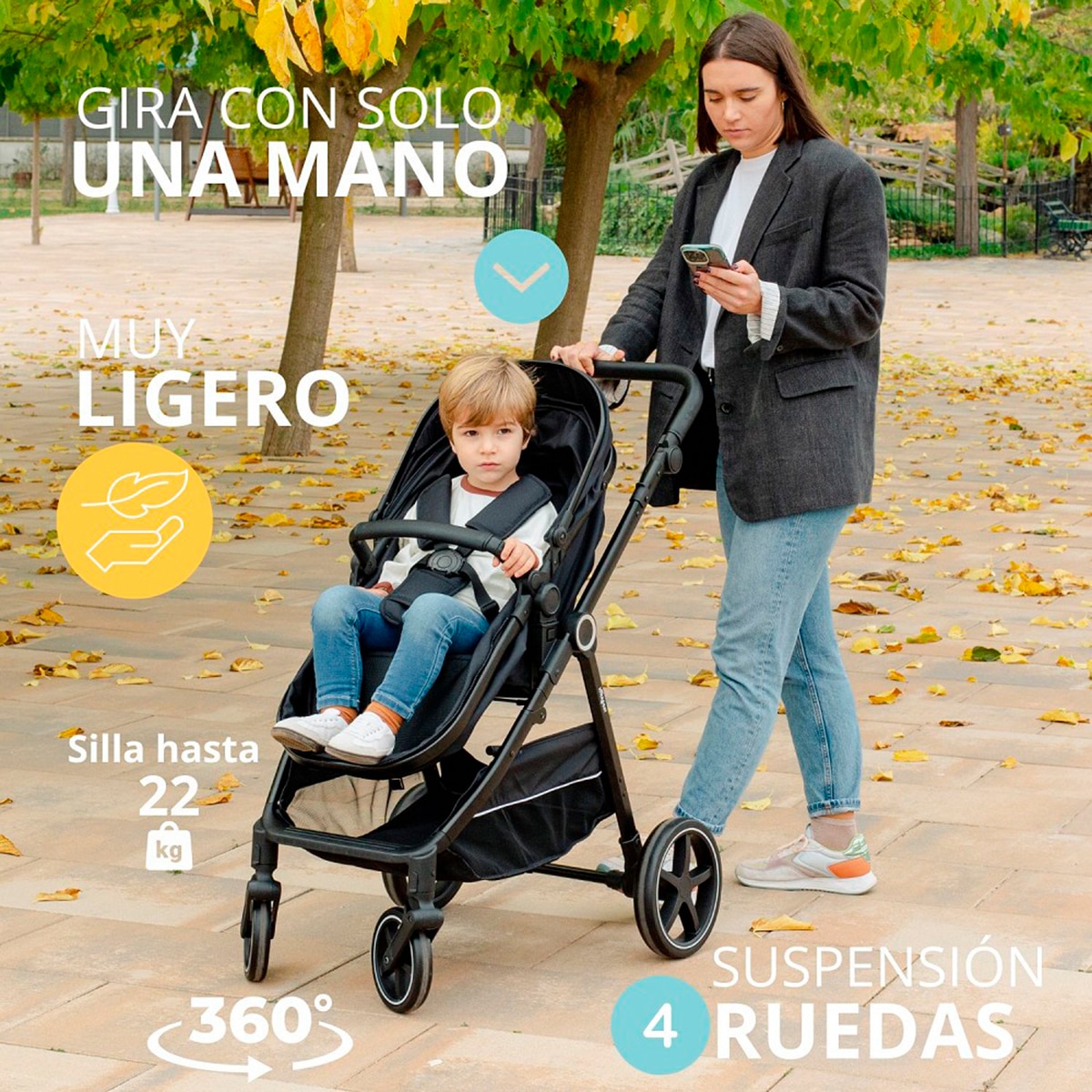 Carrito de bebé  Versa 3 en 1 Negro-8