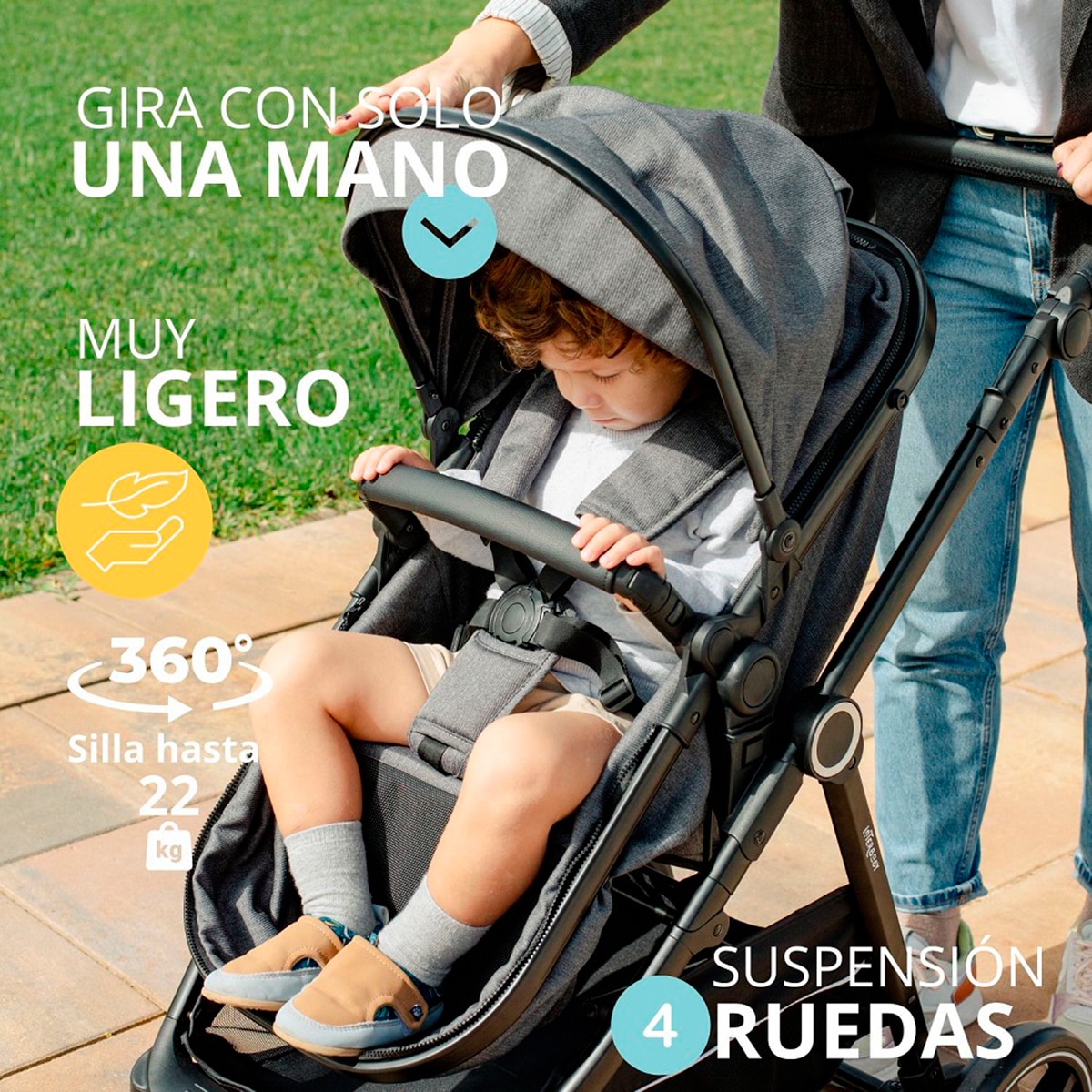 Carrito de bebé  Versa  3 en 1 Gris-8