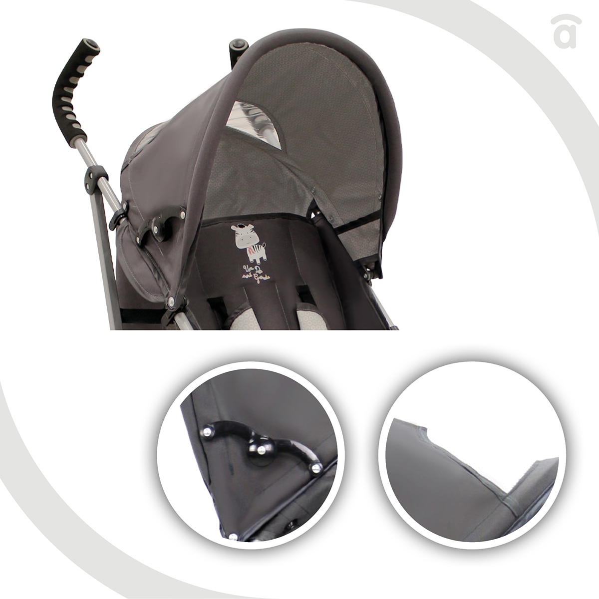 Silla de paseo Asalvo Yolo gris Gris-5