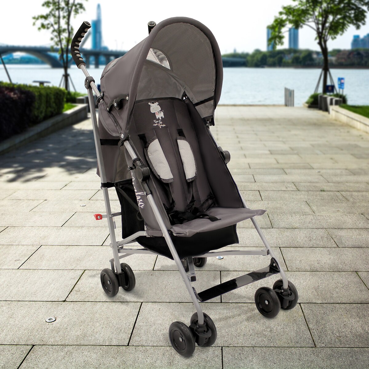 Silla de paseo Asalvo Yolo gris Gris-14
