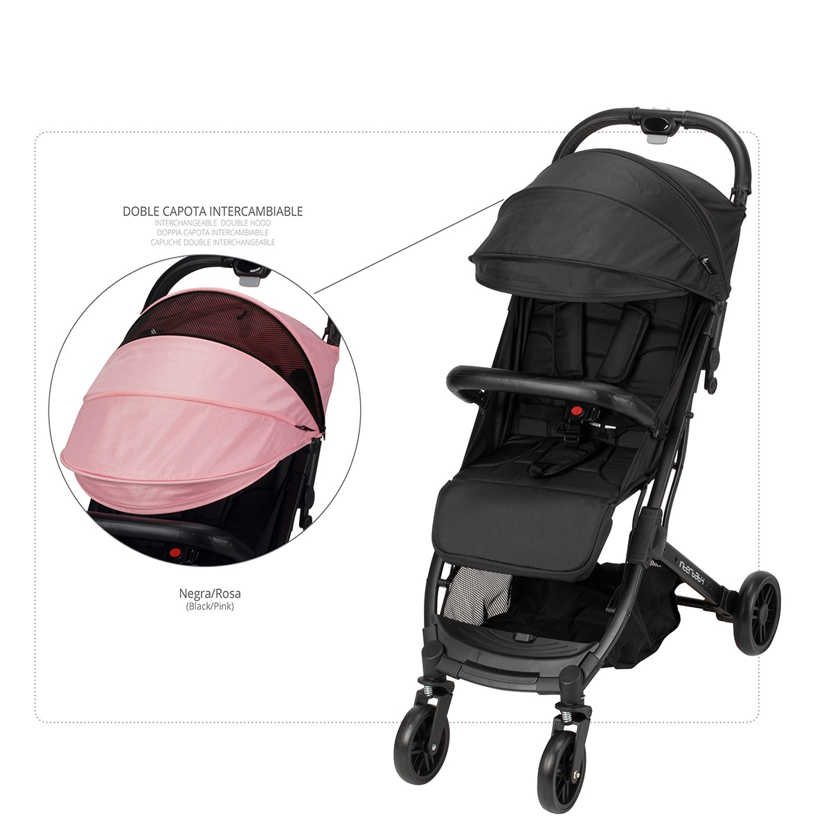 Silla de paseo Minimum Space Plus Rosa Interbaby Rosa-2