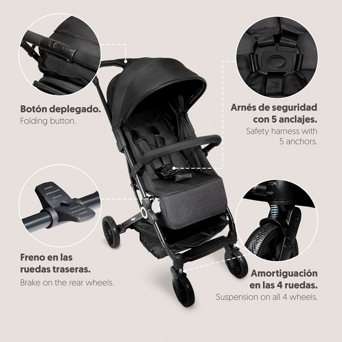 Silla de paseo Voyage Negro-7