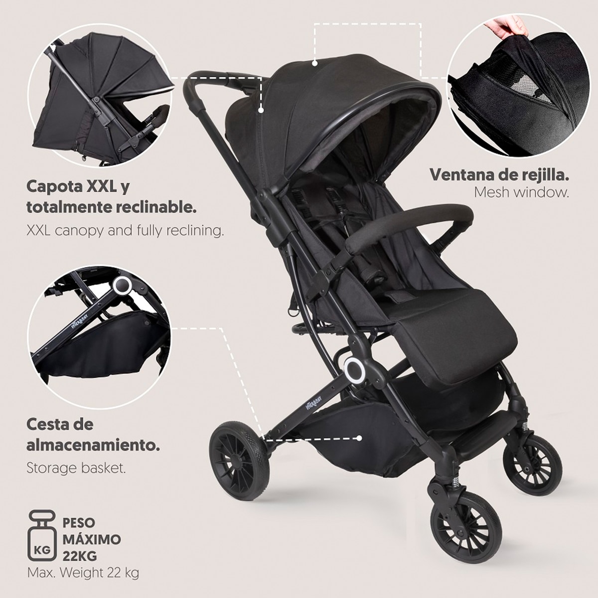 Silla de paseo Voyage Negro-8