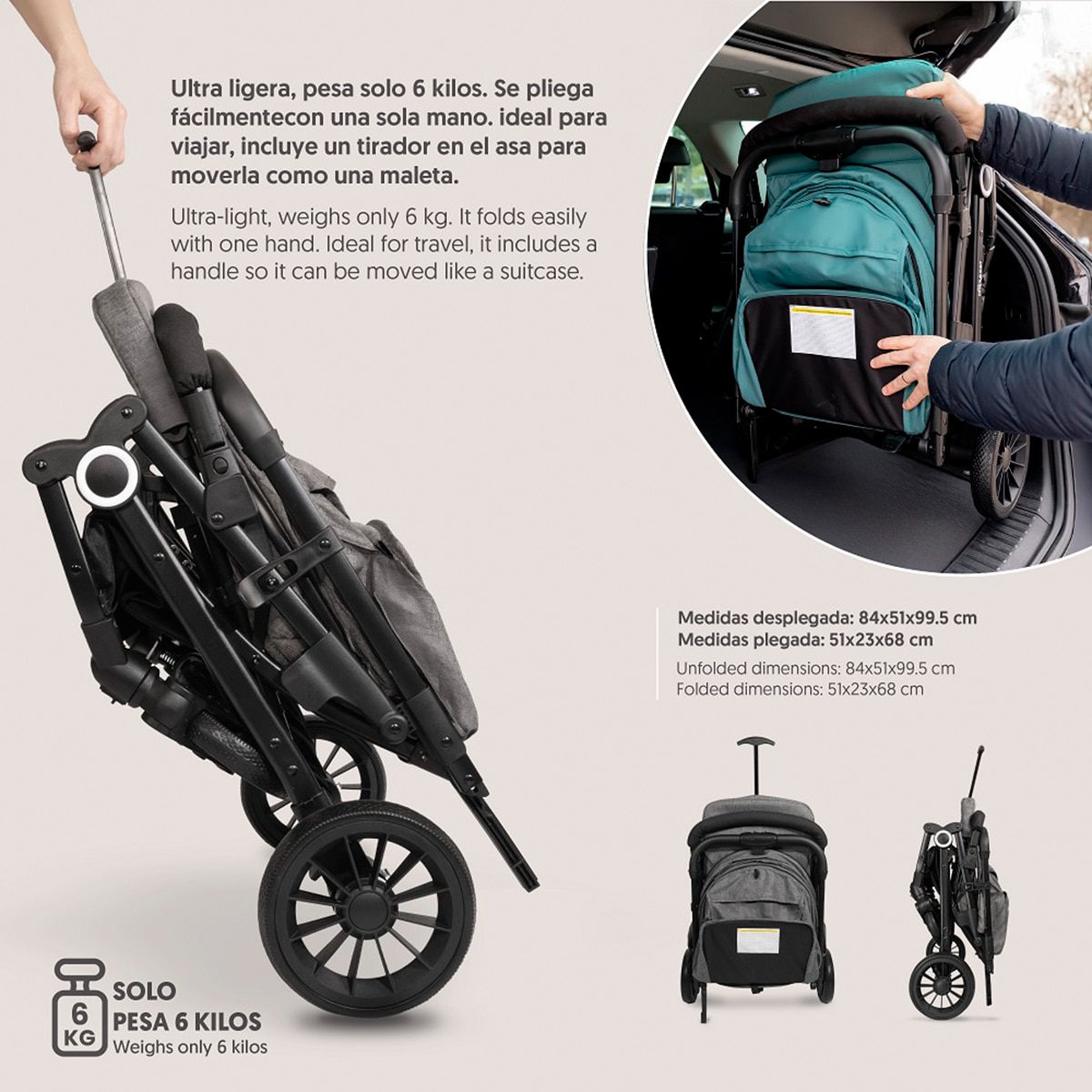 Silla de paseo Voyage Gris-6