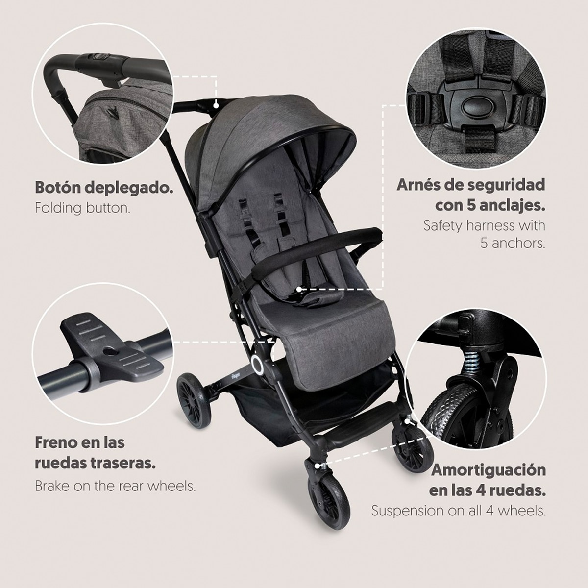 Silla de paseo Voyage Gris-7