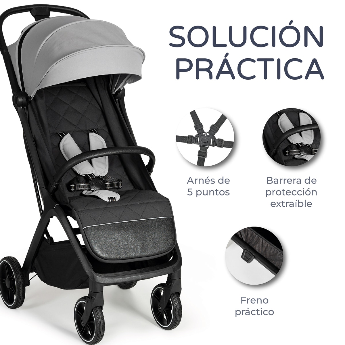 Silla de paseo iwalk Gris-9