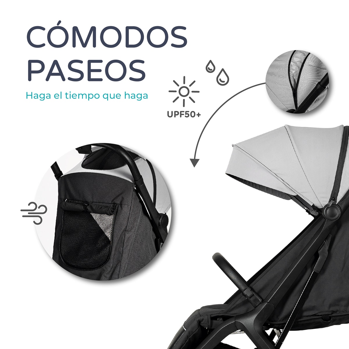 Silla de paseo iwalk Gris-10