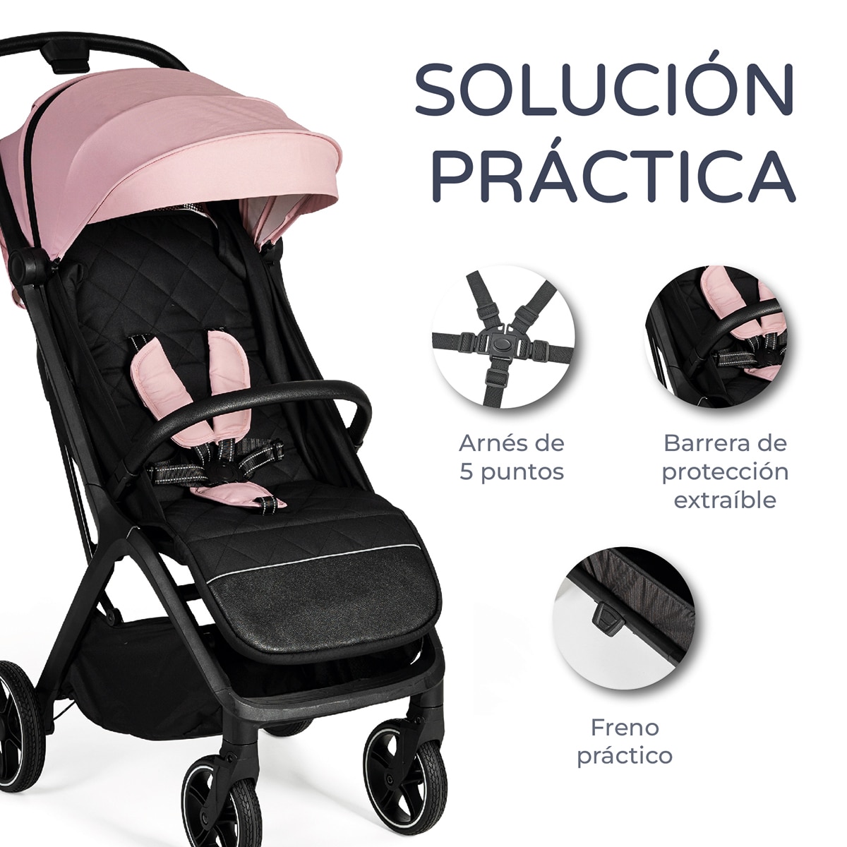 Silla de paseo iwalk Rosa-8