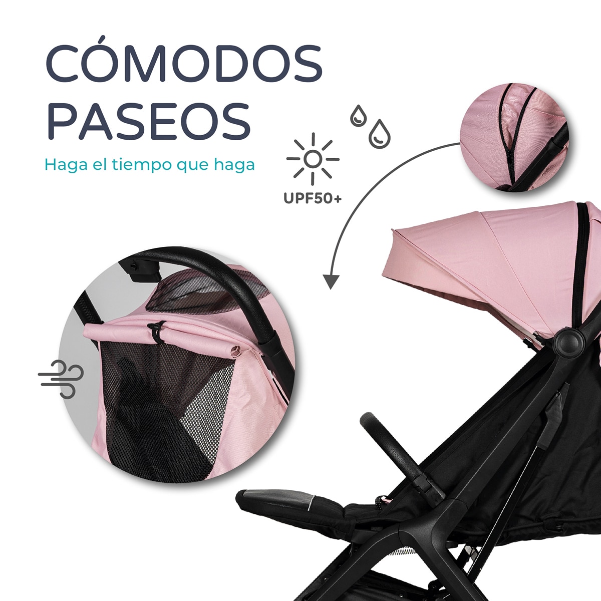 Silla de paseo iwalk Rosa-9