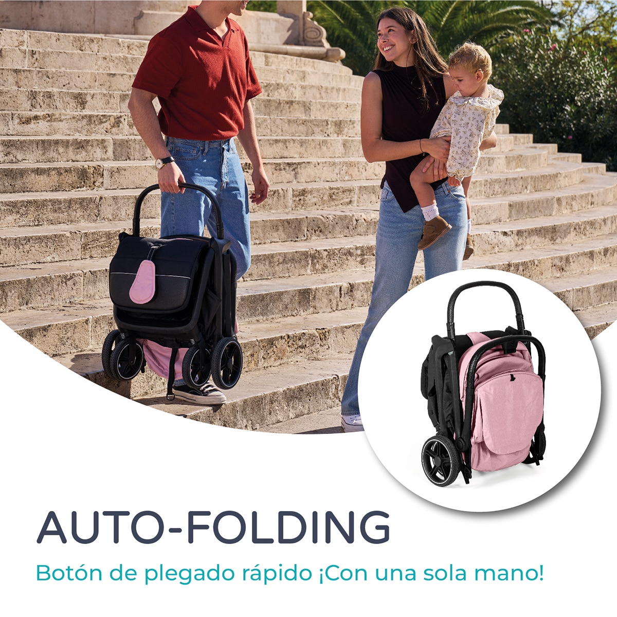 Silla de paseo iwalk Rosa-13